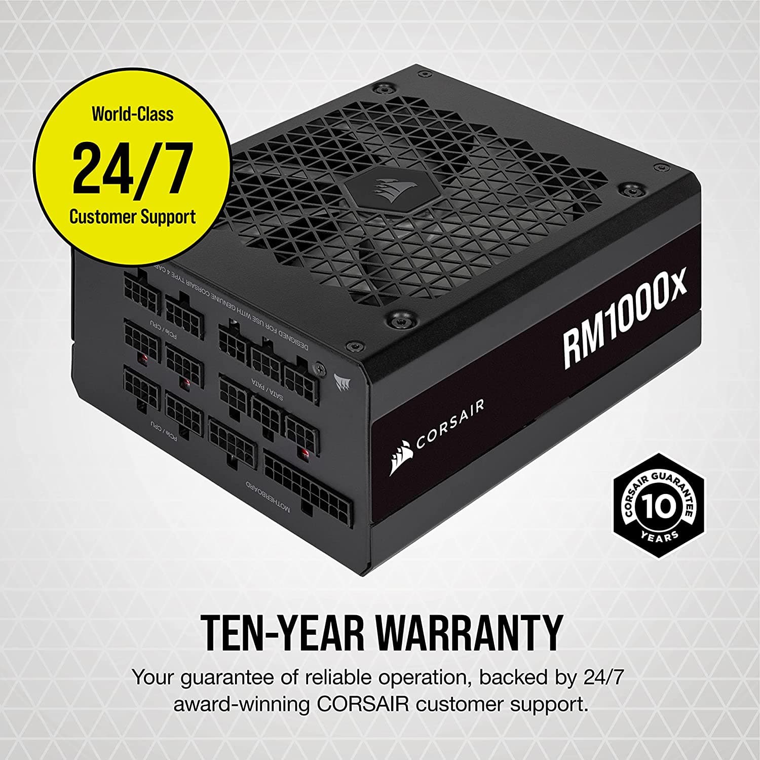 Corsair,Corsair RM1000x 80 PLUS Gold Fully Modular ATX 1000 Watt Power Supply UK - Black - Gadcet.com