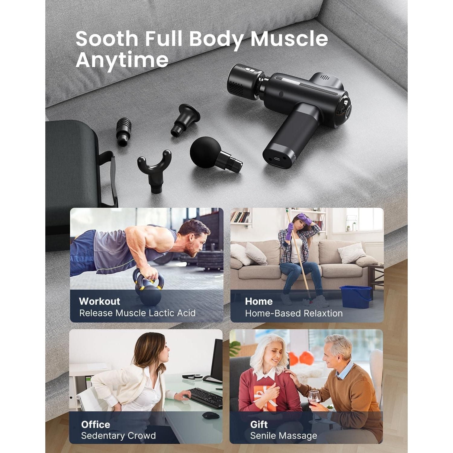 Buy RENPHO,Massage Gun Heat and Cold, RENPHO Massage Gun with Heat Cool Massage Head, Muscle Massage Gun Massager with Portable Case, for Home Office Workout Full Body Muscle Massage Relax, Black - Gadcet UK | UK | London | Scotland | Wales| Near Me | Cheap | Pay In 3 | Massage Gun