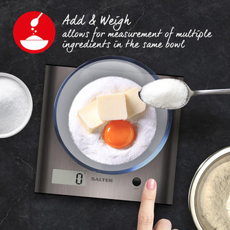 Buy Salter,Salter 1087 SSDR Arc Digital Kitchen Scale – 3kg Capacity, Slim Stainless Steel Design, Add & Weigh (Tare) Function – Battery Included - Gadcet UK | UK | London | Scotland | Wales| Near Me | Cheap | Pay In 3 | Smart Scale