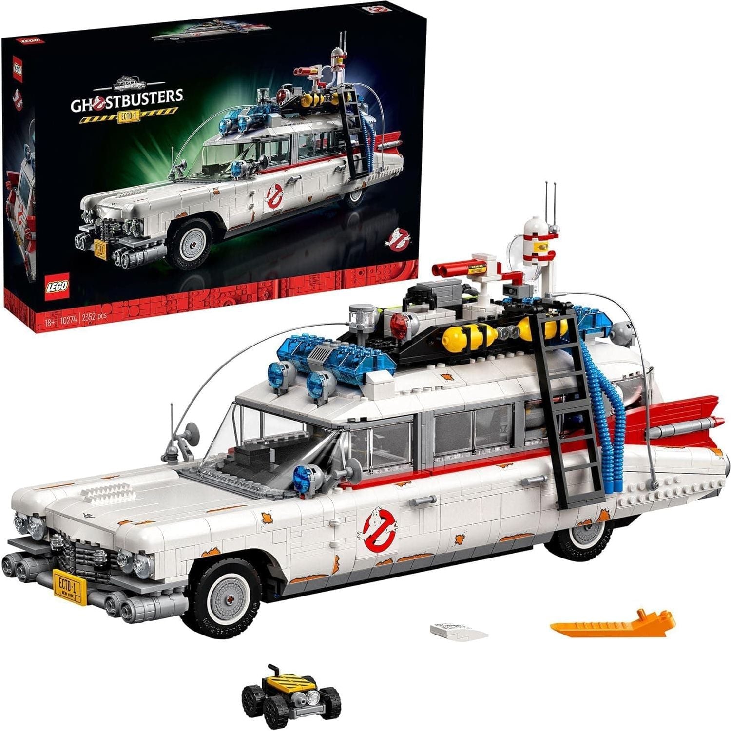 LEGO Icons Ghostbusters ECTO-1 Car Kit, Large Set for Adults, Gift Idea for Men, Women, Her, Him, Collectable Model for Display, Nostalgic Home Décor 10274 - 1