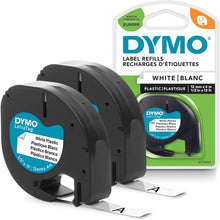 Buy DYMO,DYMO LetraTag Genuine Plastic Label Tapes | 12mm x 4m | Black Print on White | Durable Self-Adhesive Multi-Surface Rolls | Pack of 2 - Gadcet UK | UK | London | Scotland | Wales| Near Me | Cheap | Pay In 3 | Label tapes & Refill Rolls