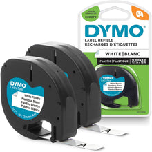 Buy DYMO,DYMO LetraTag Genuine Plastic Label Tapes | 12mm x 4m | Black Print on White | Durable Self-Adhesive Multi-Surface Rolls | Pack of 2 - Gadcet UK | UK | London | Scotland | Wales| Near Me | Cheap | Pay In 3 | Label tapes & Refill Rolls