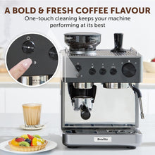 Breville Barista Classic VCF186 Espresso Machine Black & Silver – Bean to Cup Coffee Maker with Integrated Grinder, Milk Frother, 15-Bar Pump & 58mm Portafilter