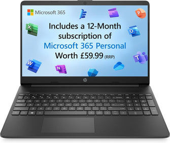 Buy HP,HP 15s-fq0004na Laptop: Intel Pentium Silver N5030, 4GB RAM, 128GB SSD, 15.6" FHD Display, Windows 11 Home S Mode, Black, 1-Year Microsoft 365 Personal - Gadcet UK | UK | London | Scotland | Wales| Ireland | Near Me | Cheap | Pay In 3 | Laptops