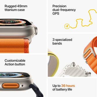 Buy Apple,Apple Watch Ultra GPS + Cellular 49mm – Titanium Case, Yellow/Beige Trail Loop - Gadcet UK | UK | London | Scotland | Wales| Near Me | Cheap | Pay In 3 | Smart Watches