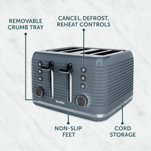 Buy BREVILLE,Breville Zen 4-Slice Grey Toaster with High Lift & Wide Slots | Grey & Silver Chrome [VTR027] - Gadcet UK | UK | London | Scotland | Wales| Near Me | Cheap | Pay In 3 | Toaster