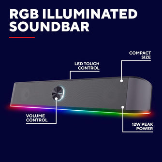 Buy Trust Gaming#,Trust Gaming GXT 1619 Rhox RGB Soundbar – 12W USB Powered PC Speakers with 3.5mm Jack, Plug & Play Stereo Audio for Desktop, Laptop, Computer – Black/Grey - Gadcet UK | UK | London | Scotland | Wales| Near Me | Cheap | Pay In 3 | Speaker