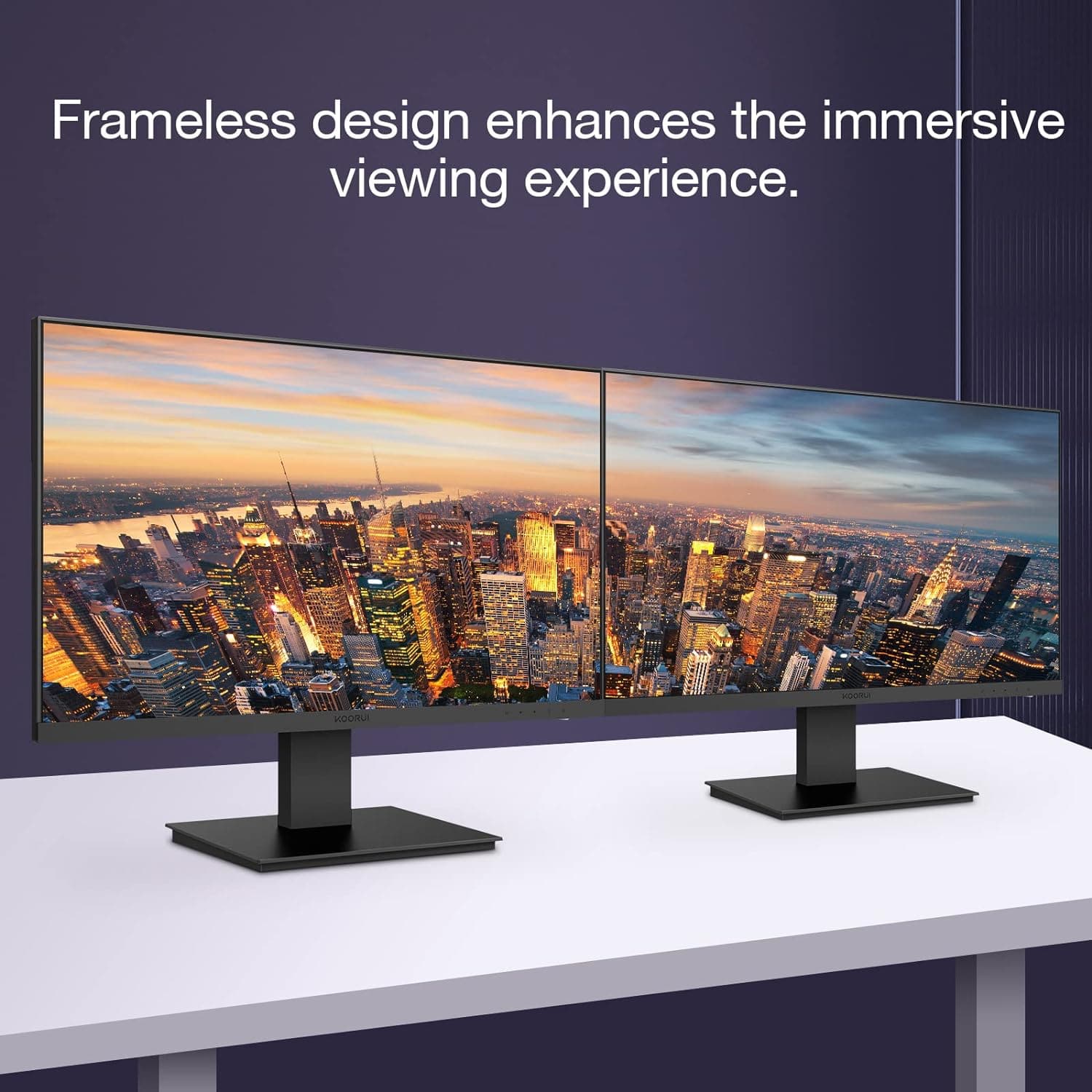 Buy KOORUI,KOORUI 27" FHD Frameless Monitor - 1080P, 75Hz, HDMI+VGA, 99% sRGB, 5ms, Eye Care, Virtually Borderless Display - Gadcet UK | UK | London | Scotland | Wales| Ireland | Near Me | Cheap | Pay In 3 | Computer Monitors
