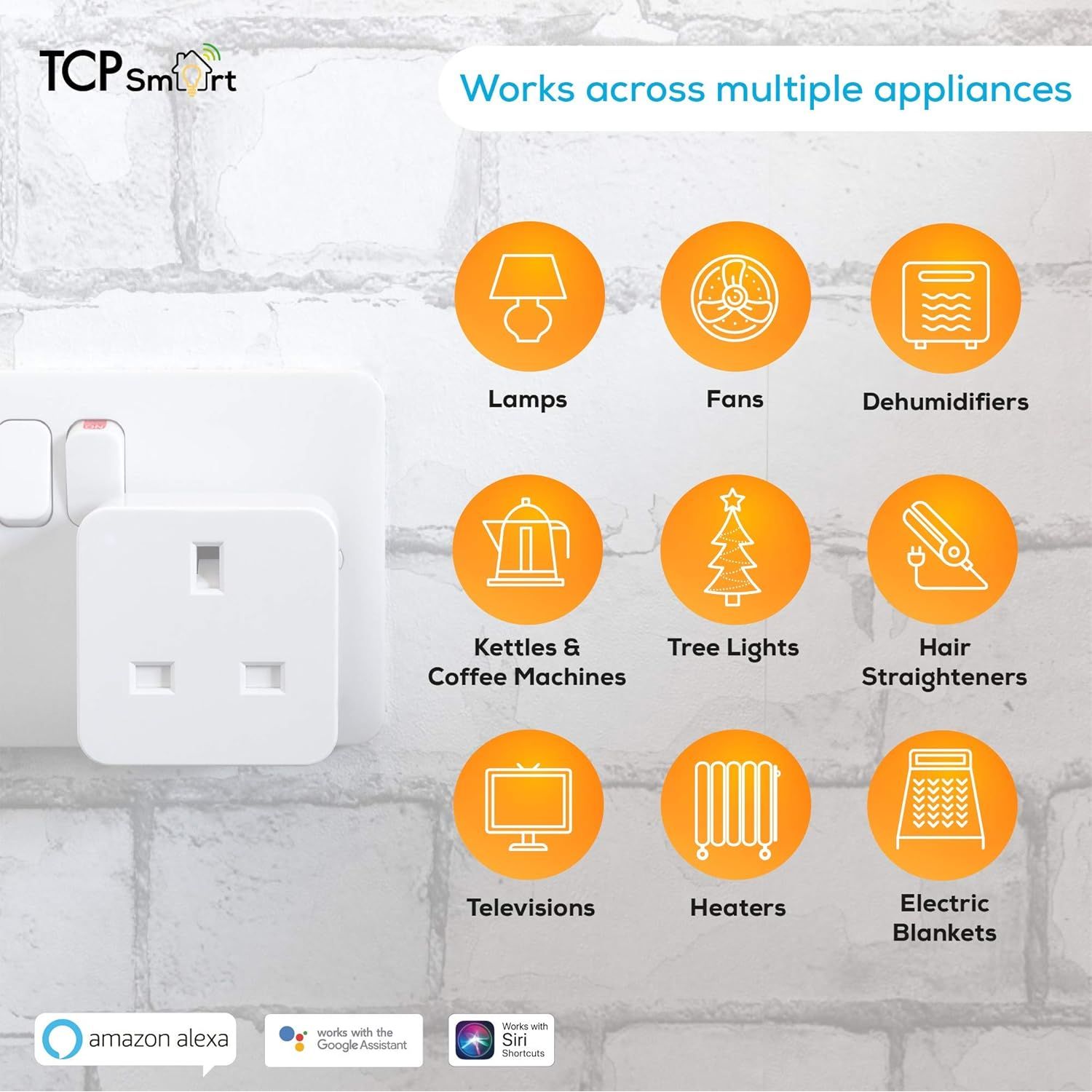 Buy TCP Smart,TCP Smart Wi-Fi Plug Socket – UK, Works with Alexa/Google/Siri, App Control, No Hub, White - Gadcet UK | UK | London | Scotland | Wales| Near Me | Cheap | Pay In 3 | Power Adapters & Chargers