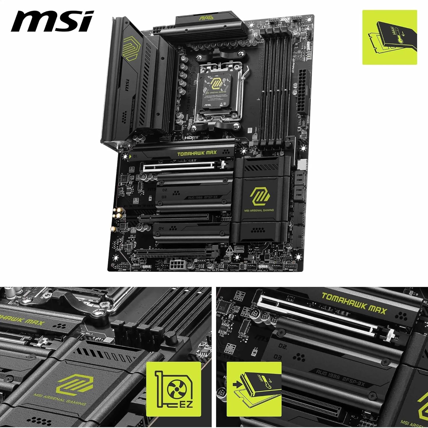 Buy MSI,MSI MAG B850 Tomahawk Max WiFi ATX Motherboard – AM5, DDR5 8400+ (OC), PCIe 5.0, M.2 Gen5, Wi-Fi 7, 5G LAN - Gadcet UK | UK | London | Scotland | Wales| Near Me | Cheap | Pay In 3 | Motherboards