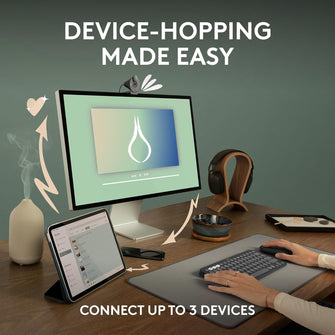 Logitech Pebble Mouse 2 M350s Slim Bluetooth Wireless Mouse, Quiet Clicks, Multi-Device, Custom Button Rose