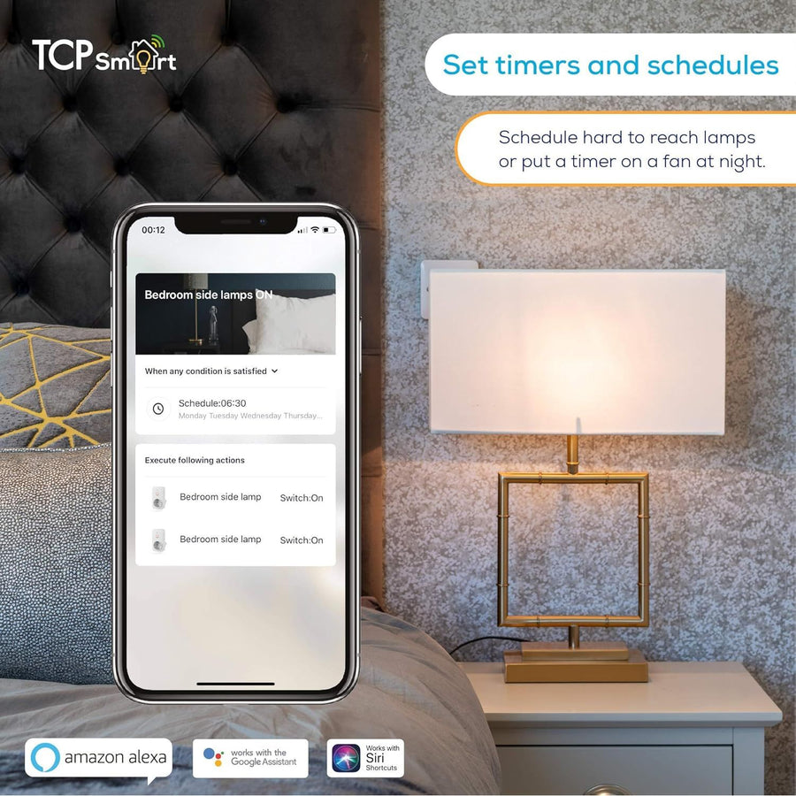 TCP Smart Plug WiFi Presa Intelligente UK – Compatibile Con Alexa, Google Home E Siri – Controllo Vocale E Remoto Con App – Bianca - 3