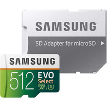 Buy Samsung,Samsung EVO Select 512GB microSD 100MB/s and 90MB/s, speed, full HD & 4K UHD memory card including SD adapter for smartphone, tablet, action camera, drone and notebook - Gadcet UK | UK | London | Scotland | Wales| Ireland | Near Me | Cheap | Pay In 3 | Flash Memory Cards