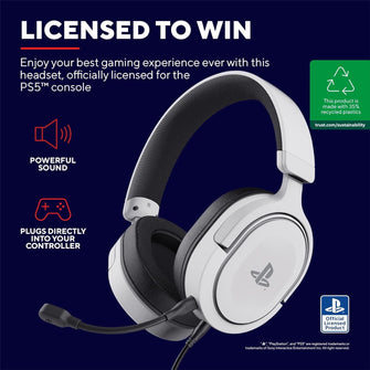 Buy Trust Gaming,Trust GXT 498 Forta PS5 Wired Gaming Headset - White - Gadcet UK | UK | London | Scotland | Wales| Ireland | Near Me | Cheap | Pay In 3 | Headphones