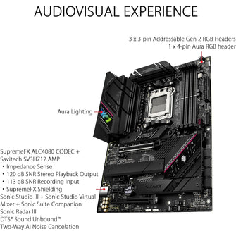 ASUS ROG Strix B650E-F Gaming WiFi ATX Motherboard – AMD AM5, DDR5, PCIe 5.0, WiFi 6E, USB-C, Aura Sync RGB
