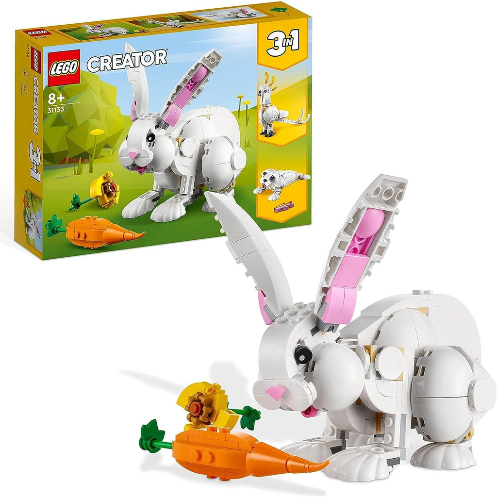 Large Lego Rabbit LEGO 31133 Creator 3in1 White Rabbit Animal Toy Building Set, Bunny to ...