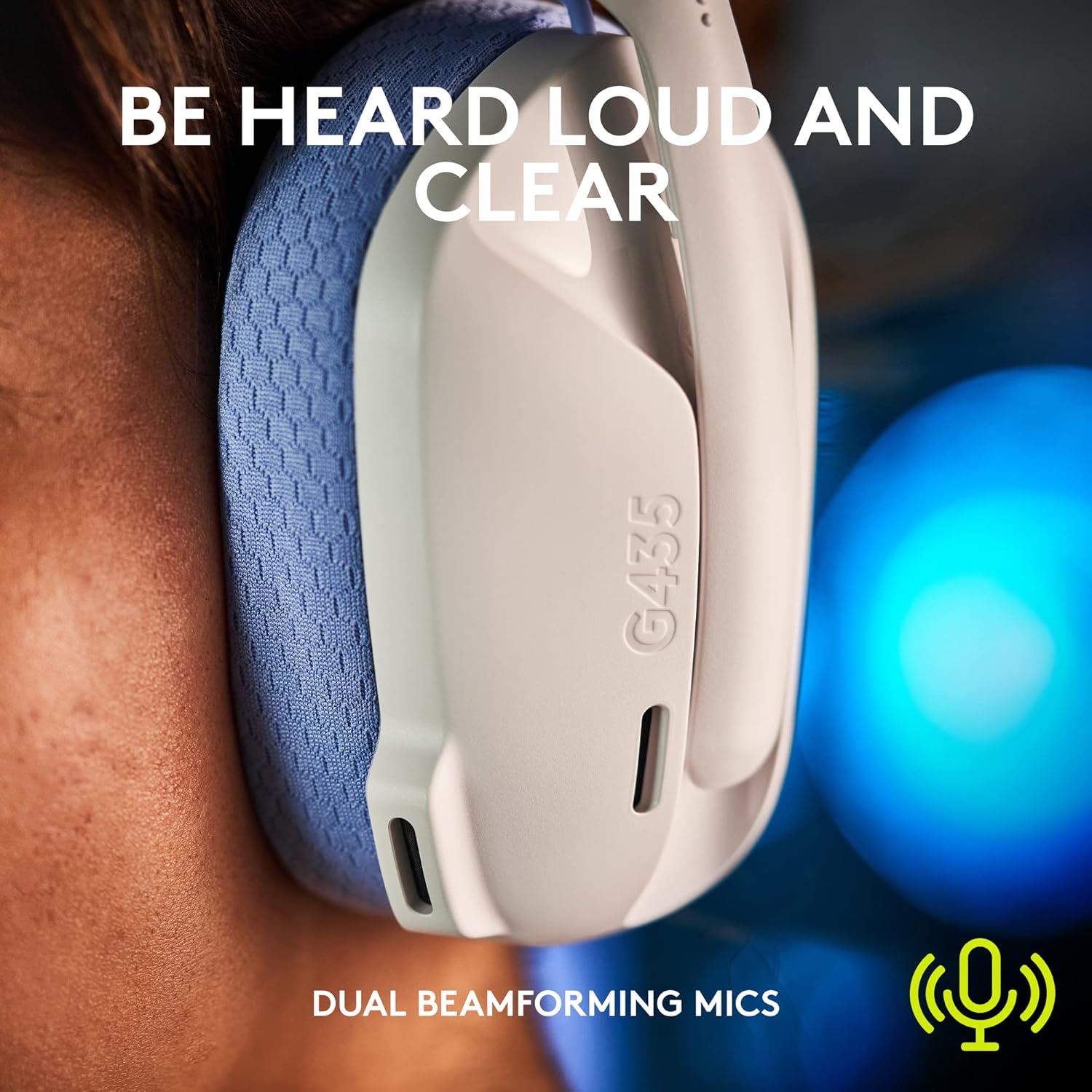 Buy Logitech,Logitech G435 LIGHTSPEED & Bluetooth Wireless Gaming Headset - Ultra Lightweight 165g over-ear headphones, built-in mics, 18h battery, compatible with Dolby Atmos, PC, PS4, PS5, Mobile - White - Gadcet UK | UK | London | Scotland | Wales| Near Me | Cheap | Pay In 3 | Headphones & Headsets