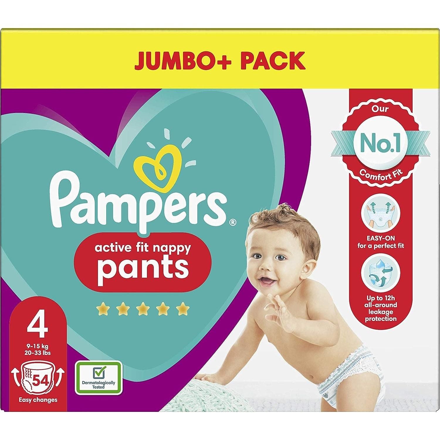 Buy Pampers,Pampers Baby Nappy Pants Size 4 (6-10 kg / 13-22 lbs), Active Fit, 54 Count, JUMBO+ PACK, 360 Degree Comfort Fit - Gadcet UK | UK | London | Scotland | Wales| Ireland | Near Me | Cheap | Pay In 3 | Health Care