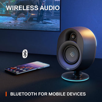 Buy SteelSeries,SteelSeries Arena 7 2.1 Gaming Speakers – Illuminated, 2-Way Design, Powerful Bass & Subwoofer, USB, Aux, Optical, Bluetooth, Wired – Compatible with PC, PlayStation, Mobile, Mac – UK Plug - Gadcet UK | UK | London | Scotland | Wales| Near Me | Cheap | Pay In 3 | Bluetooth Speaker