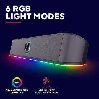 Buy Trust Gaming#,Trust Gaming GXT 1619 Rhox RGB Soundbar – 12W USB Powered PC Speakers with 3.5mm Jack, Plug & Play Stereo Audio for Desktop, Laptop, Computer – Black/Grey - Gadcet UK | UK | London | Scotland | Wales| Near Me | Cheap | Pay In 3 | Speaker