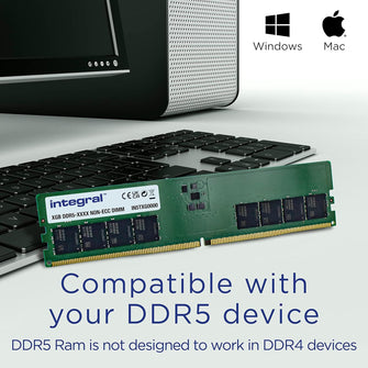 Buy Integral,Integral 8GB DDR5 PC DIMM RAM 5600MT/s PC5-44800 CL46 Desktop/Computer Memory Module - Gadcet UK | UK | London | Scotland | Wales| Near Me | Cheap | Pay In 3 | RAM