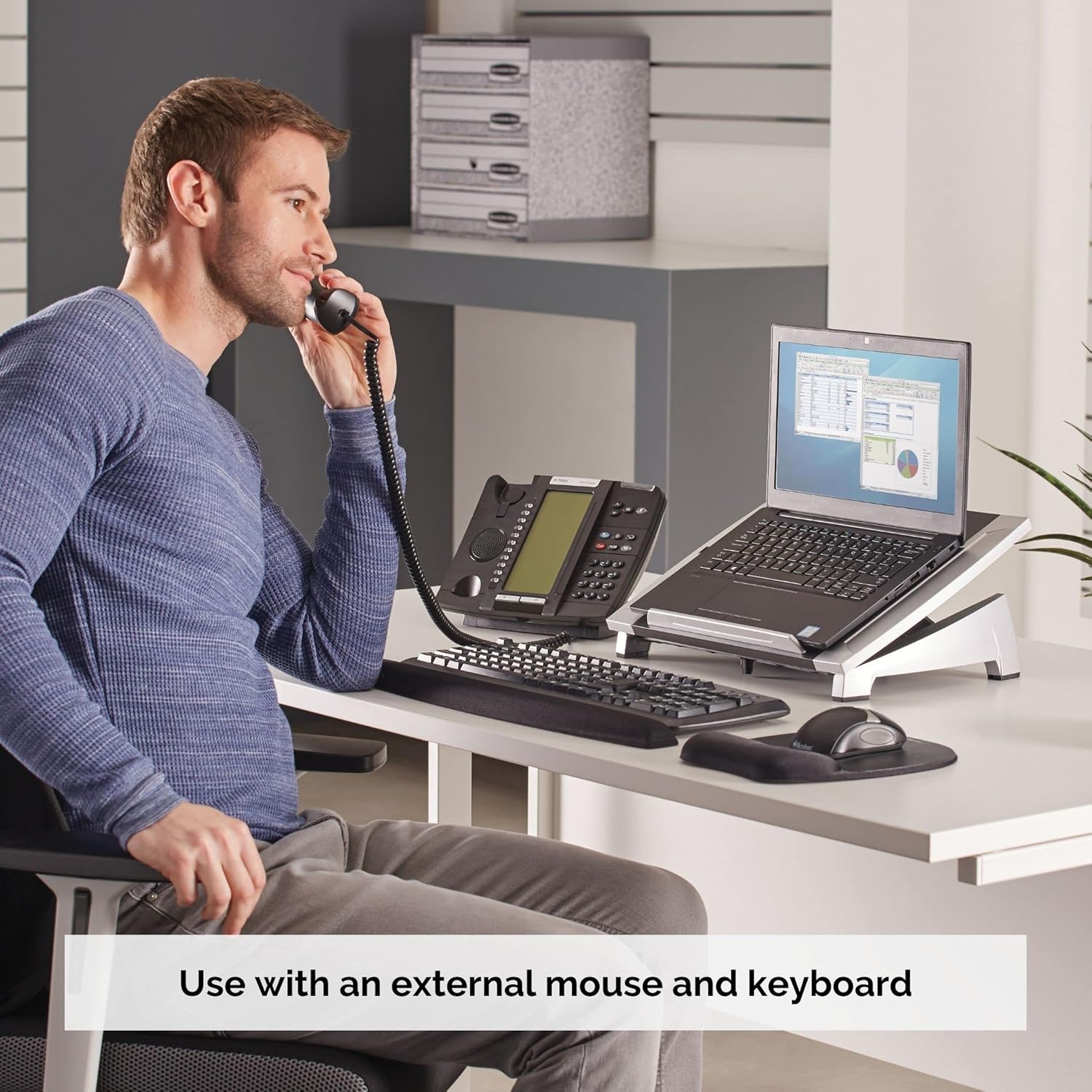 Buy FELLOWES,Fellowes Office Suites Laptop Stand - 6-Height Adjustable Portable Riser for 17" Laptops, 5KG Capacity, Black/Silver - Gadcet UK | UK | London | Scotland | Wales| Near Me | Cheap | Pay In 3 | Portable monitor