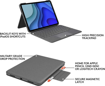Logitech iPad Pro 11 Inch Folio Touch Keyboard Case - 7