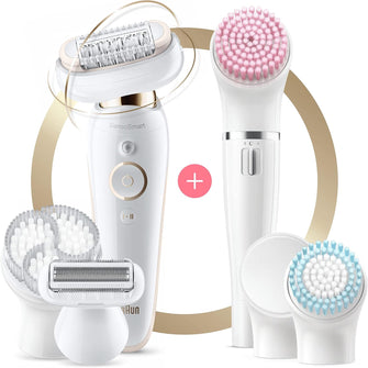 Braun Silk-épil 9 Flex Beauty Set – Epilator with Flexible Head, Electric Shaver & Trimmer, FaceSpa, Wet & Dry, UK Plug, White