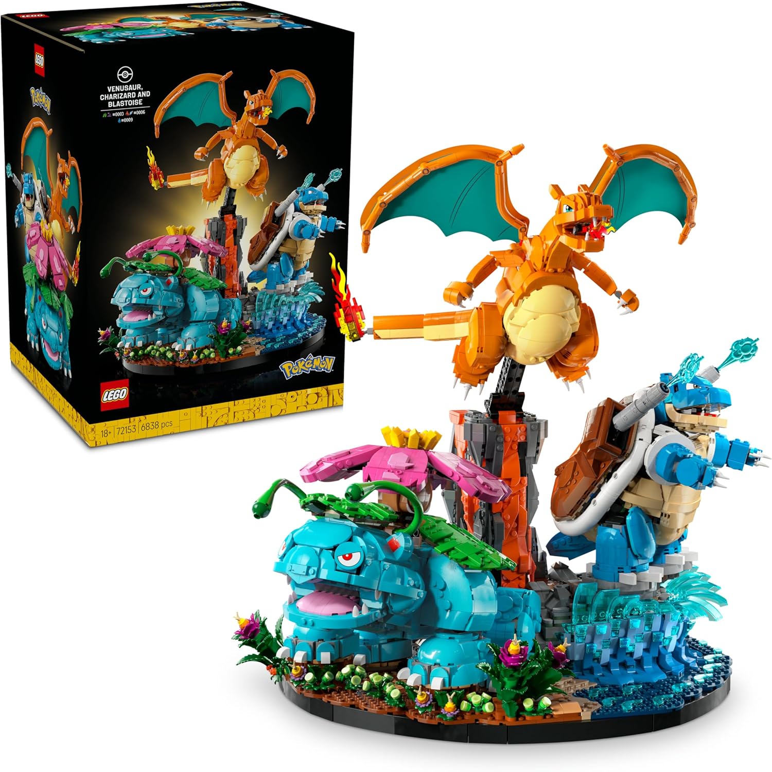 Buy LEGO,LEGO Pokémon Venusaur, Charizard & Blastoise 3D Model Kit (72153) - Gadcet UK | UK | London | Scotland | Wales| Near Me | Cheap | Pay In 3 | Scale Models