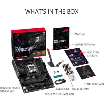 ASUS ROG Strix B650E-F Gaming WiFi ATX Motherboard – AMD AM5, DDR5, PCIe 5.0, WiFi 6E, USB-C, Aura Sync RGB