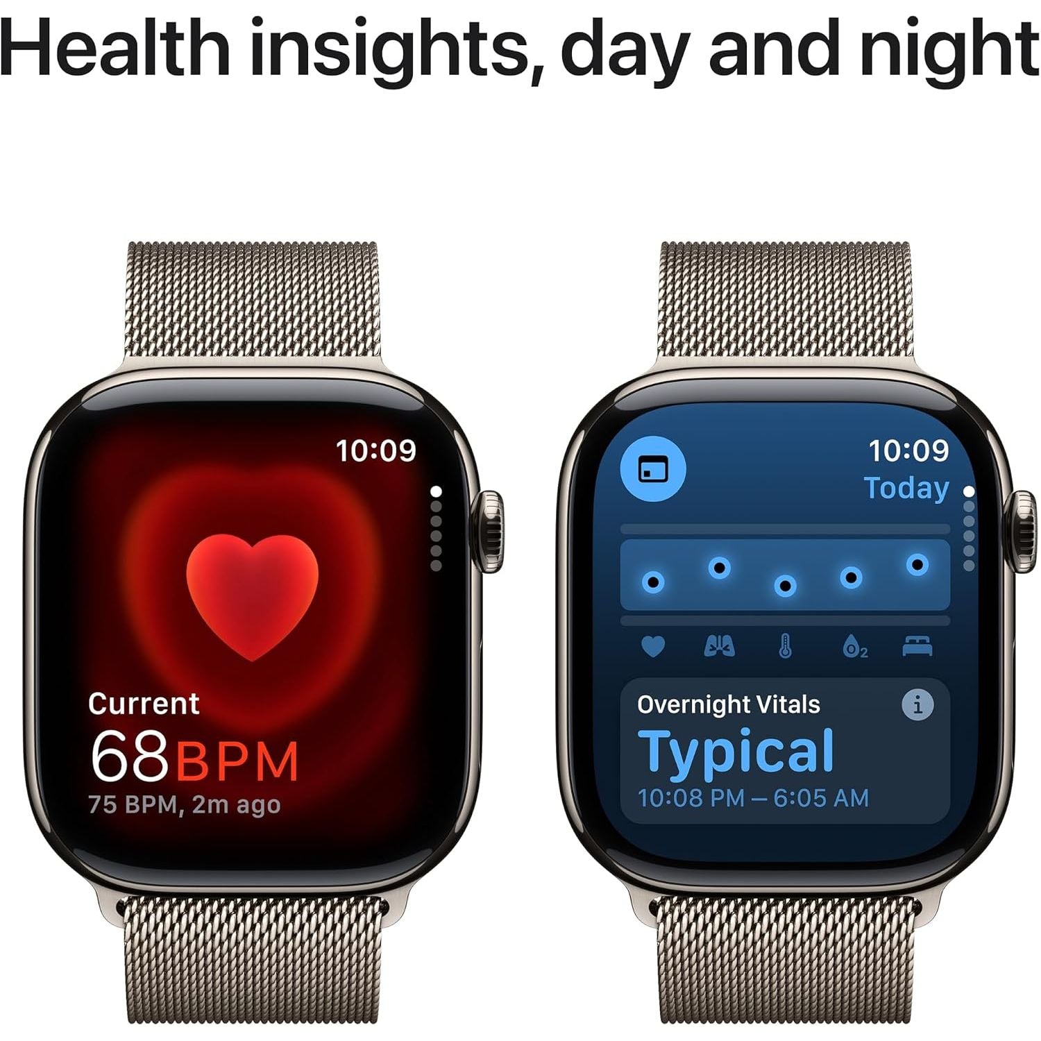 Apple Watch Series 10 GPS + Cellular 46mm – Natural Titanium Case, Natural Milanese Loop S/M, ECG & Always-On Retina Display