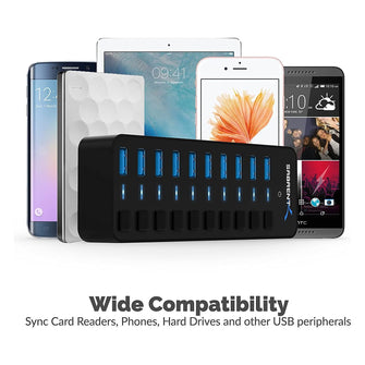 Buy Sabrent,SABRENT 10 port USB hub 3.2x1 with power adapter 60W, usb3 fast Powered data hub - Gadcet.com | UK | London | Scotland | Wales| Ireland | Near Me | Cheap | Pay In 3 | Computer Accessories