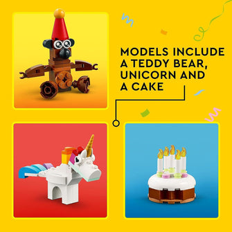 Buy LEGO,LEGO 11029 Classic Creative Party Box Bricks Set, Family Games to Play Together, Includes 12 Mini-Build Toys: Teddy Bear, Clown, Unicorn, Fun for All Aged 5 Plus - Gadcet UK | UK | London | Scotland | Wales| Ireland | Near Me | Cheap | Pay In 3 | Toys & Games