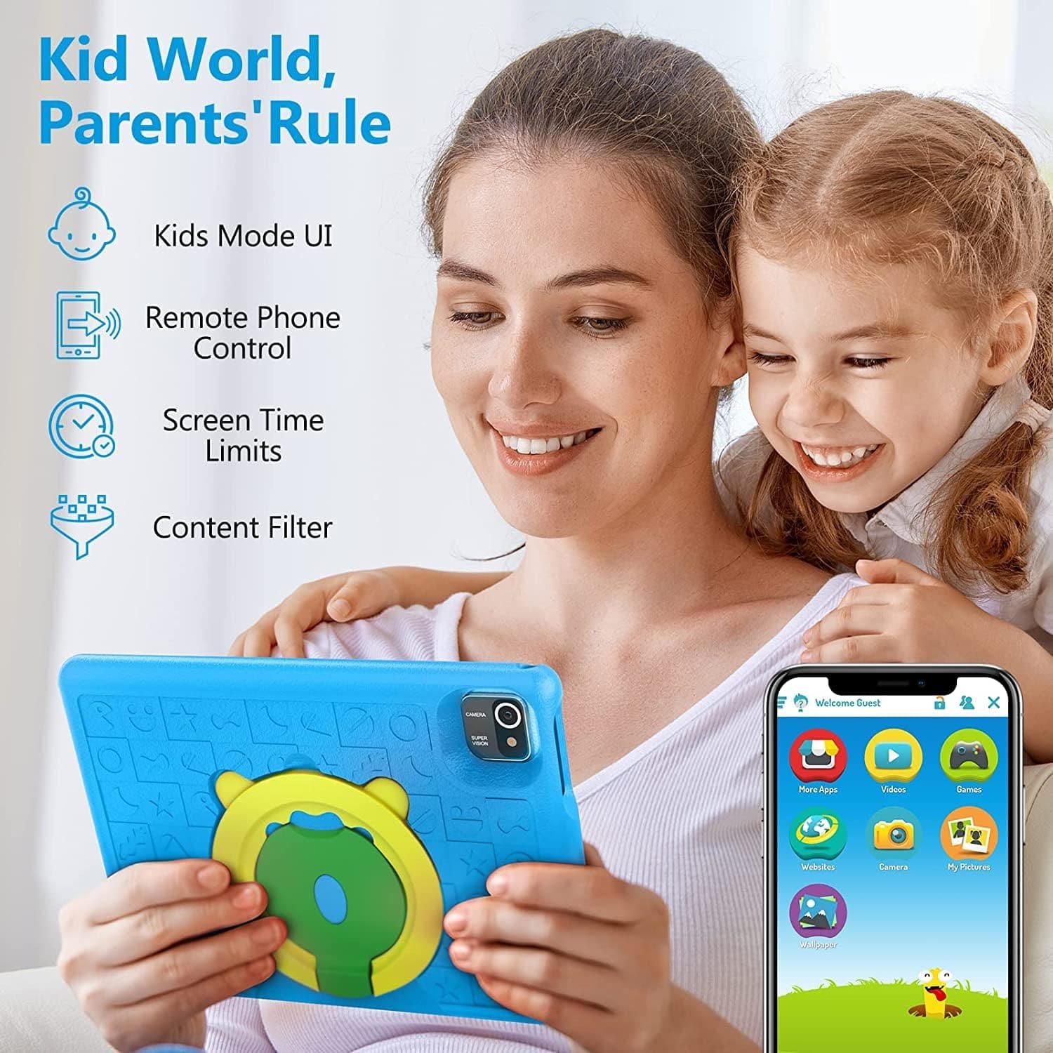 Buy Nicewise,Nicewise Tablet [KT1006] - 10.1 Inch - 32GB Storage - 2GB RAM -  Quad Core Processor - Parental Control Kidoz WiFi - Blue - Gadcet UK | UK | London | Scotland | Wales| Ireland | Near Me | Cheap | Pay In 3 | Tablet Computers