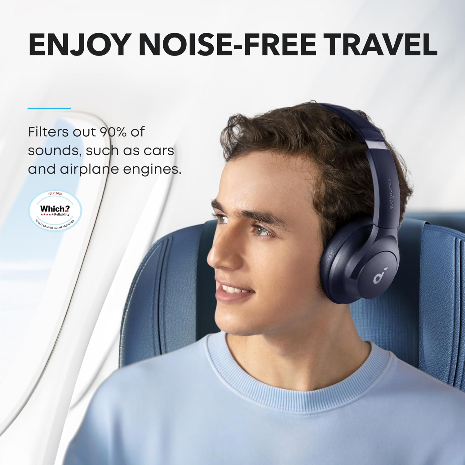 soundcore Anker Q20i, Hybrid Active Noise Cancelling Foldable Headphones