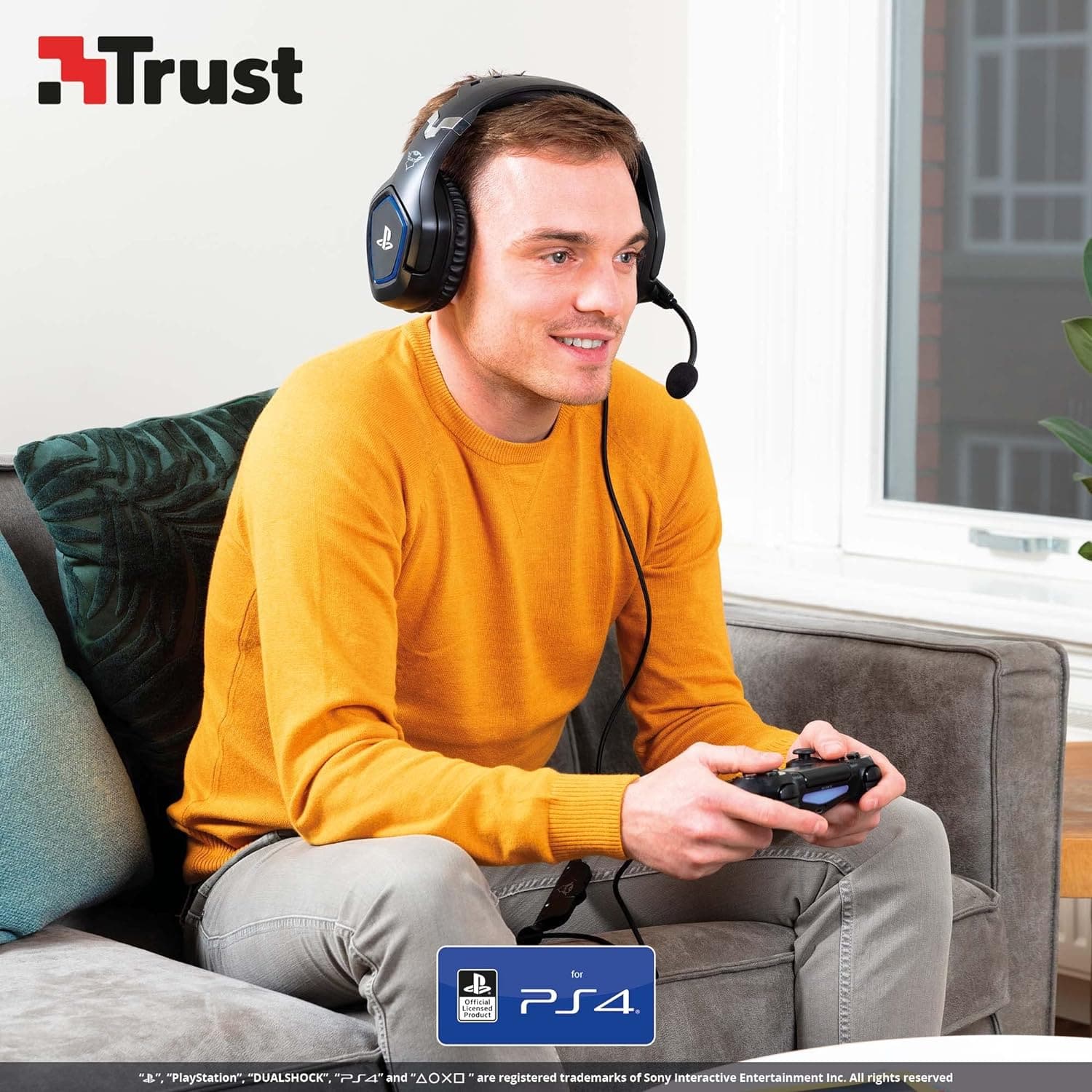Buy Trust,Trust Gaming GXT 488 Forze [Officially Licensed for PlayStation] Gaming Headset for PS4 with Flexible Microphone and Inline Remote Control, Over Ear Gaming Headphones - Black - Gadcet UK | UK | London | Scotland | Wales| Near Me | Cheap | Pay In 3 | Headphones & Headsets