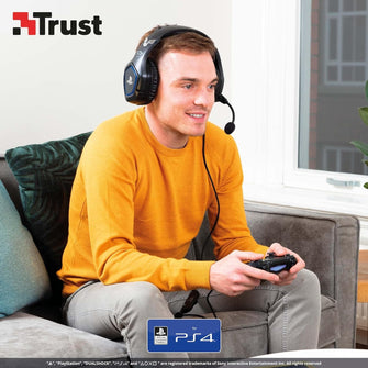 Buy Trust,Trust Gaming GXT 488 Forze [Officially Licensed for PlayStation] Gaming Headset for PS4 with Flexible Microphone and Inline Remote Control, Over Ear Gaming Headphones - Black - Gadcet UK | UK | London | Scotland | Wales| Near Me | Cheap | Pay In 3 | Headphones & Headsets