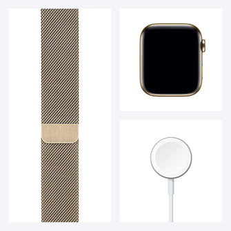 Buy Apple,Apple Watch Series 6 GPS + Cellular, 44mm Gold Stainless Steel Case with Gold Milanese Loop - Gadcet.com | UK | London | Scotland | Wales| Ireland | Near Me | Cheap | Pay In 3 | smart watch