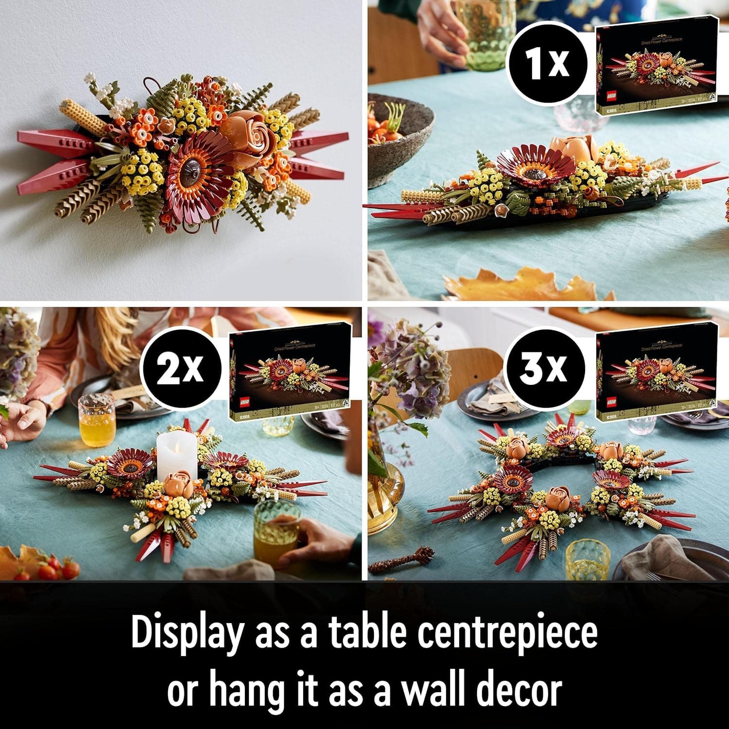 Buy LEGO,LEGO 10314 Icons Dried Flower Centrepiece, Botanical Collection Crafts Set for Adults, Artificial Flowers with Rose and Gerbera, Table or Wall Decoration, Unique Home Décor Gift for Wife or Husband - Gadcet UK | UK | London | Scotland | Wales| Ireland | Near Me | Cheap | Pay In 3 | Toys
