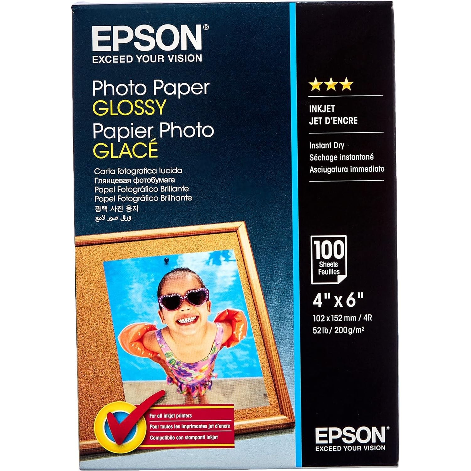Buy EPSON,Epson C13S042548 Glossy Photo Paper – Pack of 100, 10 x 15 cm, White - Gadcet UK | UK | London | Scotland | Wales| Near Me | Cheap | Pay In 3 | Printer & Copier Paper