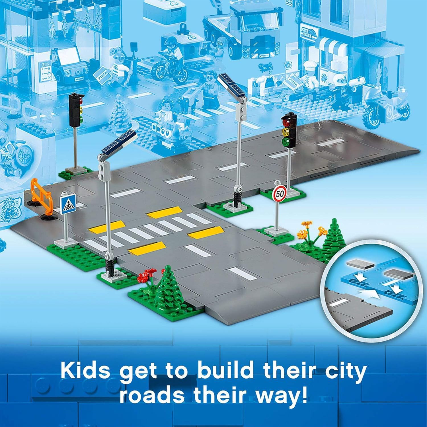 Buy Lego,LEGO City Road Plates (60304) – Building Set with Traffic Lights, Trees & Glow-in-the-Dark Bricks – Gift for Kids Aged 5+ - Gadcet UK | UK | London | Scotland | Wales| Near Me | Cheap | Pay In 3 | Toys & Games