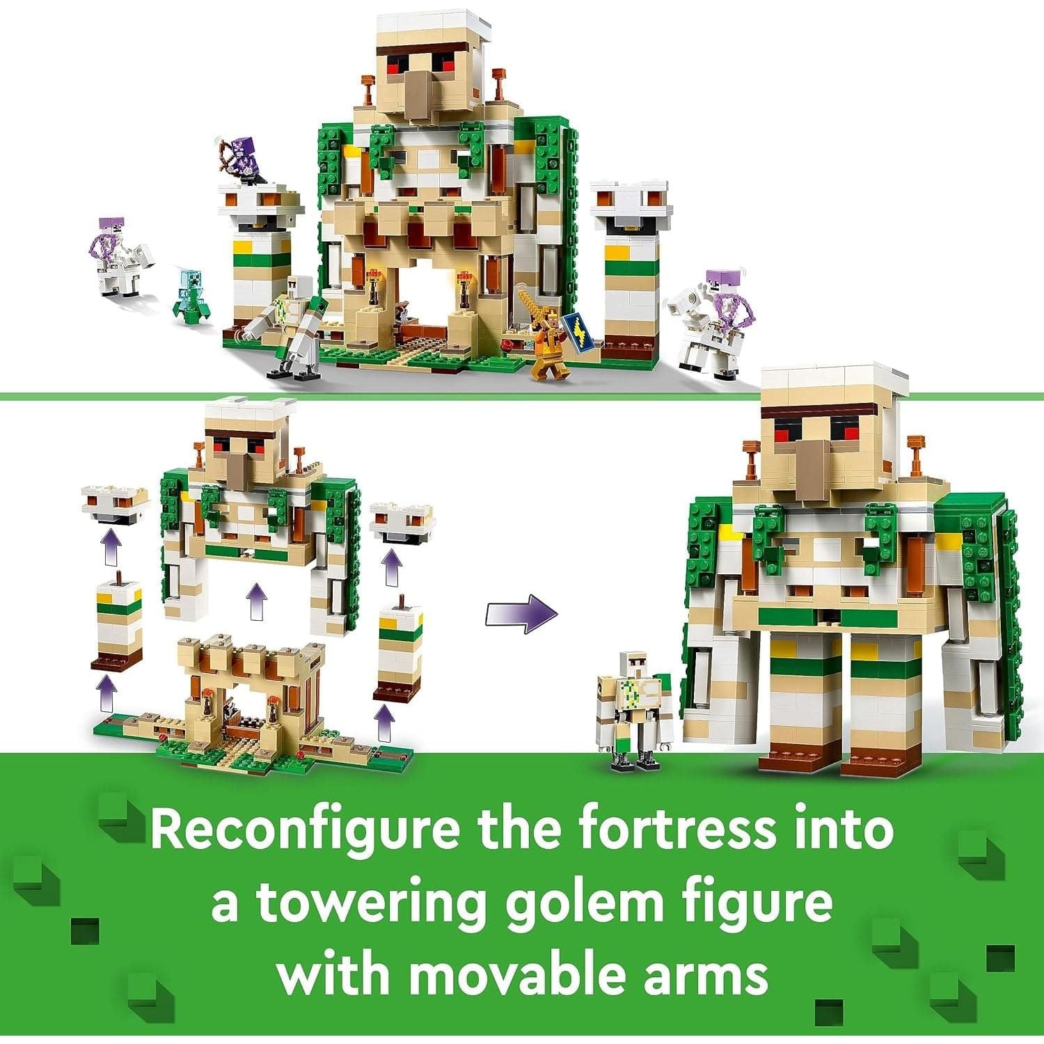 Buy Alann Trading Limited,LEGO Minecraft The Iron Golem Fortress, Buildable Castle Toy which Transforms into Large Figure, with 7 Characters includ. Crystal Knight, Skeleton Horsemen and a Charged Creeper 21250 - Gadcet UK | UK | London | Scotland | Wales| Near Me | Cheap | Pay In 3 | Toys & Games