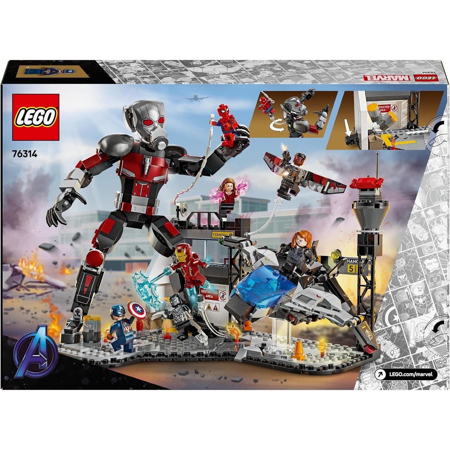 Buy LEGO,LEGO Marvel Captain America: Civil War Action Battle - Super Heroes Building Toy with 8 Minifigures incl. Iron Man, Spider-Man & Black Panther - Gadcet UK | UK | London | Scotland | Wales| Near Me | Cheap | Pay In 3 | Construction Set Toys