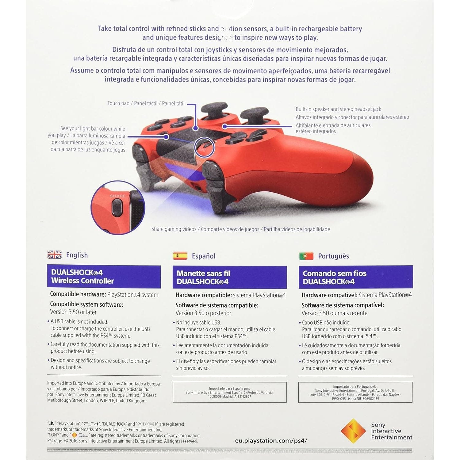 Buy Play station,Sony V2 Dual Shock 4 Wireless Controller - Red (PS4) - Gadcet UK | UK | London | Scotland | Wales| Near Me | Cheap | Pay In 3 | Video Game Console Accessories