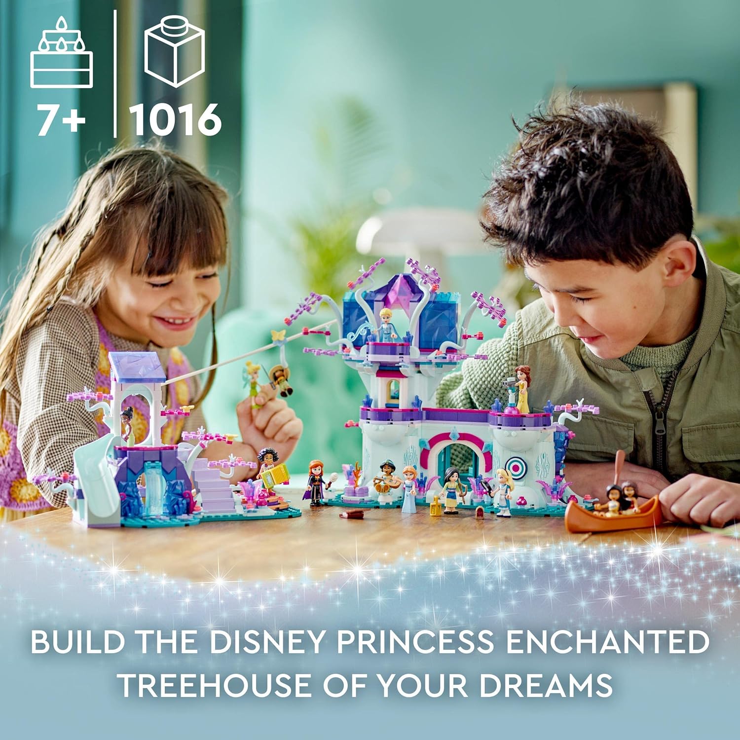 Buy LEGO,LEGO Disney The Enchanted Treehouse (Set 43215) – 13 Mini-Doll Figures Including Princess Jasmine, Elsa, Anna & Moana, 2-Level Buildable Toy, Gift for Kids 7+, Disney 100 Set - Gadcet UK | UK | London | Scotland | Wales| Near Me | Cheap | Pay In 3 | Interlocking Blocks
