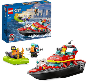 Buy LEGO,LEGO 60373 City Fire Rescue Boat Toy, Floats on Water, with Jetpack, Dinghy and 3 Minifigures, Everyday Hero Toys for Boys and Girls Aged 5+, Gift Idea - Gadcet UK | UK | London | Scotland | Wales| Near Me | Cheap | Pay In 3 | Toy Boats