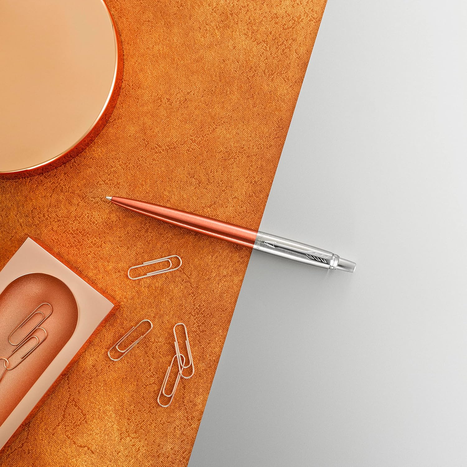 Buy Parker,Parker Jotter Ballpoint Pen – Chelsea Orange with Chrome Trim – Medium Point – Blue Ink - Gadcet UK | UK | London | Scotland | Wales| Near Me | Cheap | Pay In 3 | Ballpoint Pens