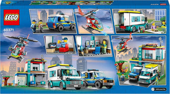 Buy Lego,LEGO City Emergency Vehicles HQ 60371 – Helicopter, Ambulance, Motorbike & Police Car Toy Set for Kids 6+ - Gadcet UK | UK | London | Scotland | Wales| Near Me | Cheap | Pay In 3 | Toys & Games