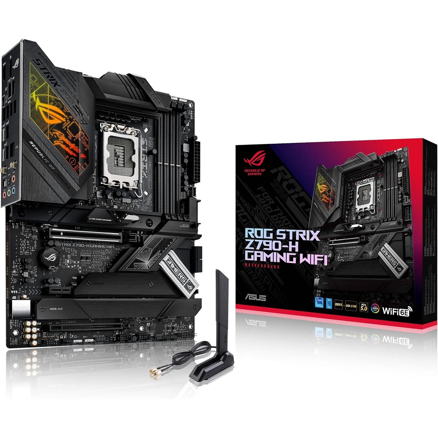 Buy ASUS,ASUS ROG Strix Z790-H Gaming WiFi – Intel Z790 ATX Motherboard, LGA 1700, DDR5, PCIe 5.0, Wi-Fi 6E, 2.5G LAN, 4× M.2, RGB – Black - Gadcet UK | UK | London | Scotland | Wales| Near Me | Cheap | Pay In 3 | Motherboards