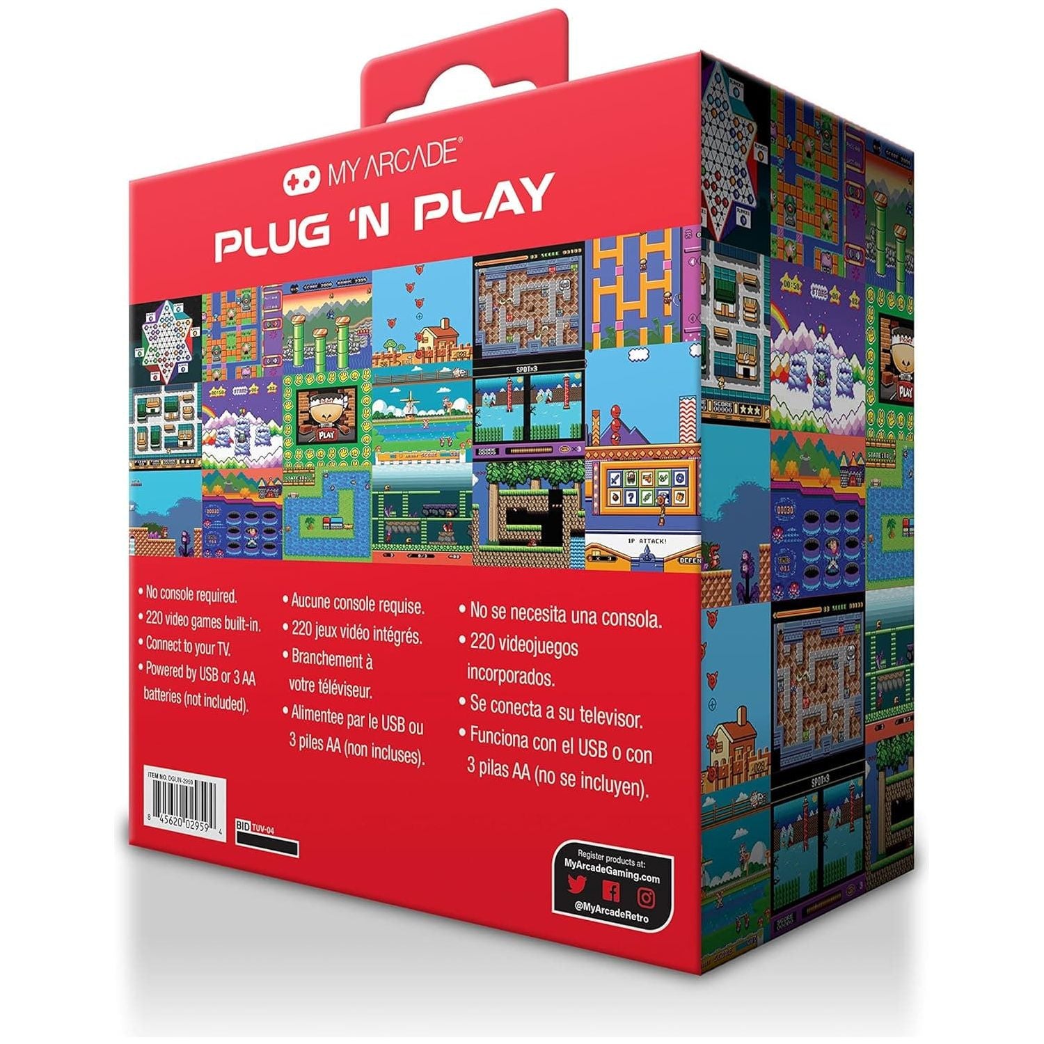 Buy MY ARCADE,My Arcade Plug N Play TV Game Console: 220 Retro Style Games, Plugs Into TV, Battery or USB Powered, Ergonomic Controller Shape, Tactile Buttons - Gadcet UK | UK | London | Scotland | Wales| Near Me | Cheap | Pay In 3 | Game Controllers
